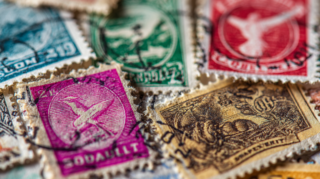 Vintage stamps of varying conditions showing how condition affects stamp valuation